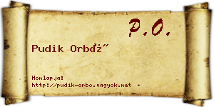 Pudik Orbó névjegykártya
